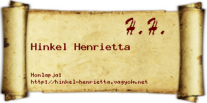 Hinkel Henrietta névjegykártya